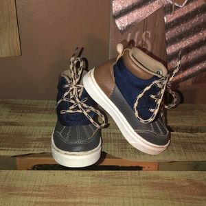 Brown/Grey/Navy Blue oomphies Boot Toddler size 5C